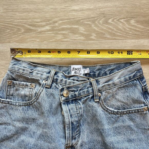 Princess Polly Asymmetric Straight Leg Jeans-Size 8 - Picture 11 of 12